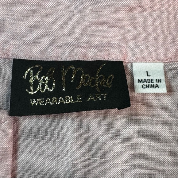 Bob Mackie Wearable Art Pink Laser Cut Out Detail Open Front Blazer size Large - Picture 8 of 12
